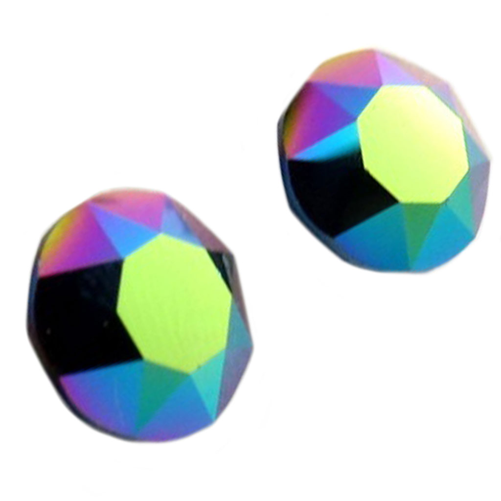 Boucles artisanales \'Bohème\' vert boréal - 8 mm - [P7552]