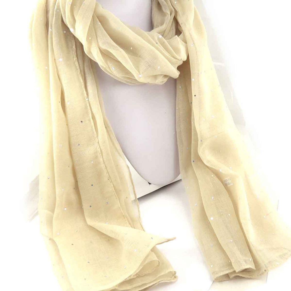 Echarpe créateur \'Scarlett\' beige taupe - [J9100]