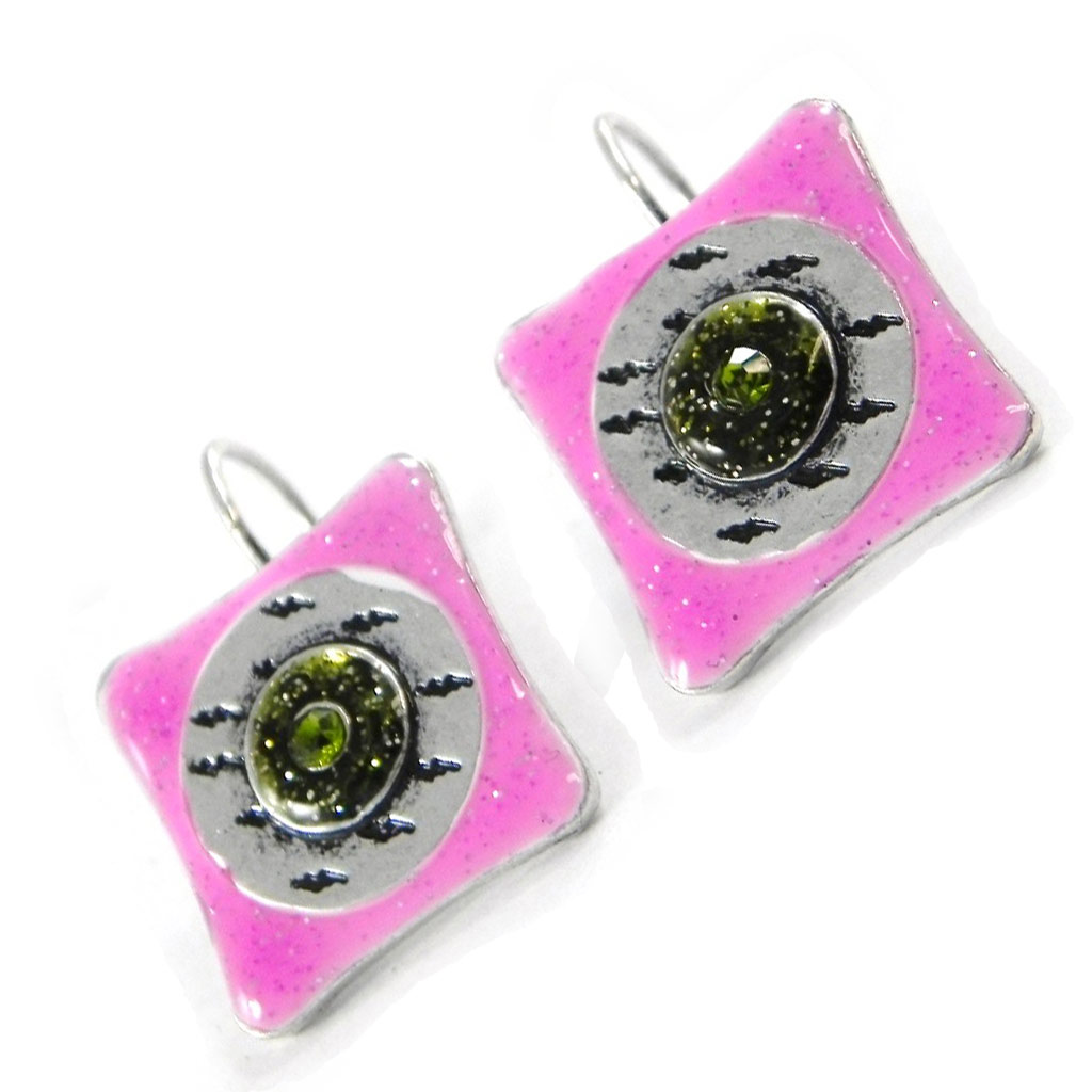 Boucles Créateur \'Acapulco\' rose - [H8901]