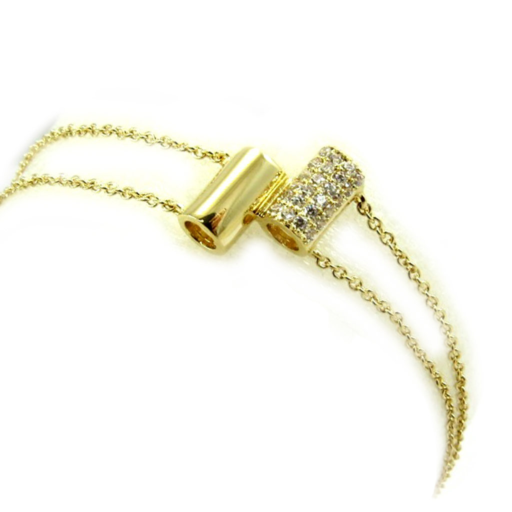 Bracelet Plaqué or \'Sissi\' blanc doré - [L7060]