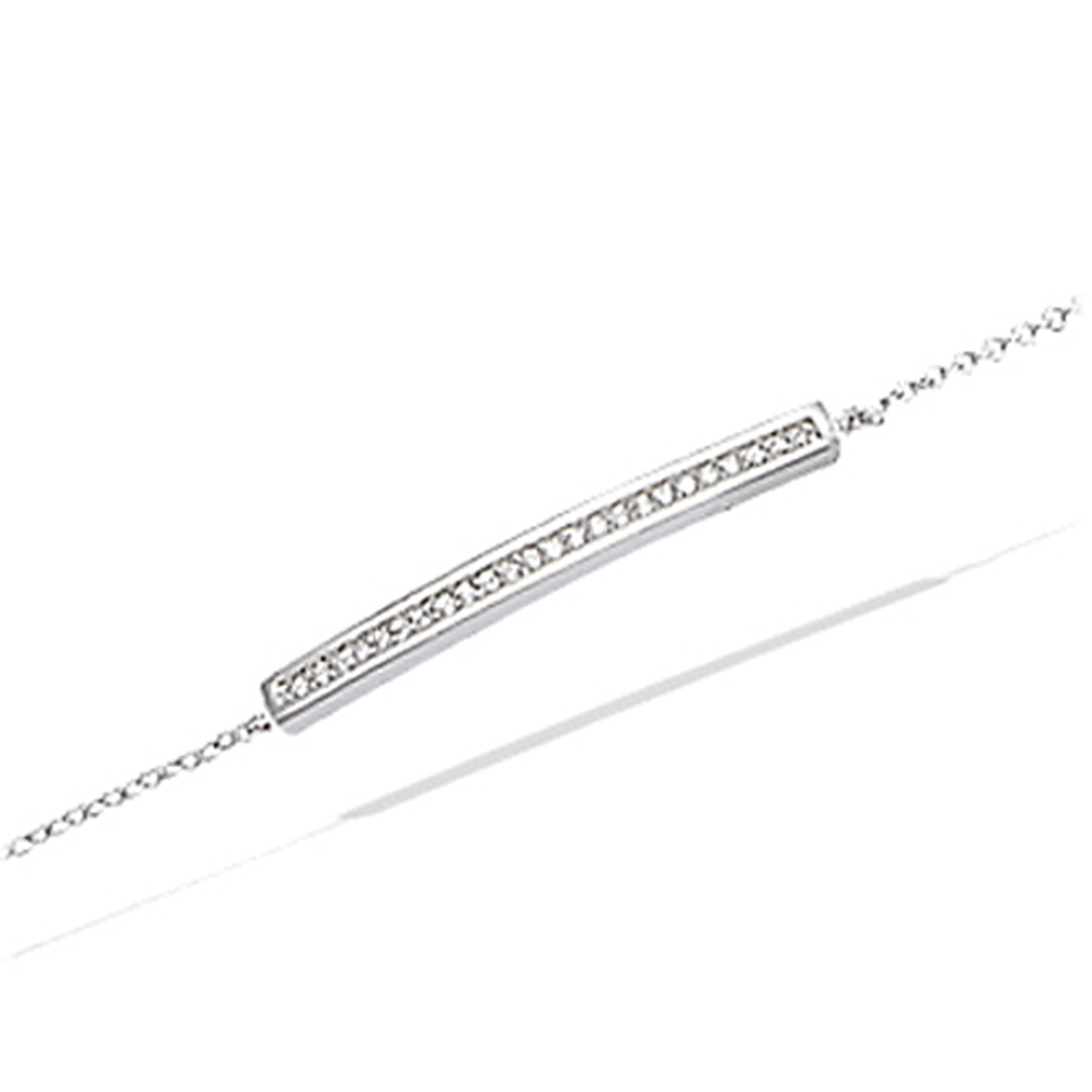 Bracelet Argent \'Déesse\' blanc argenté (rhodié) - 28x3 mm - [K6620]