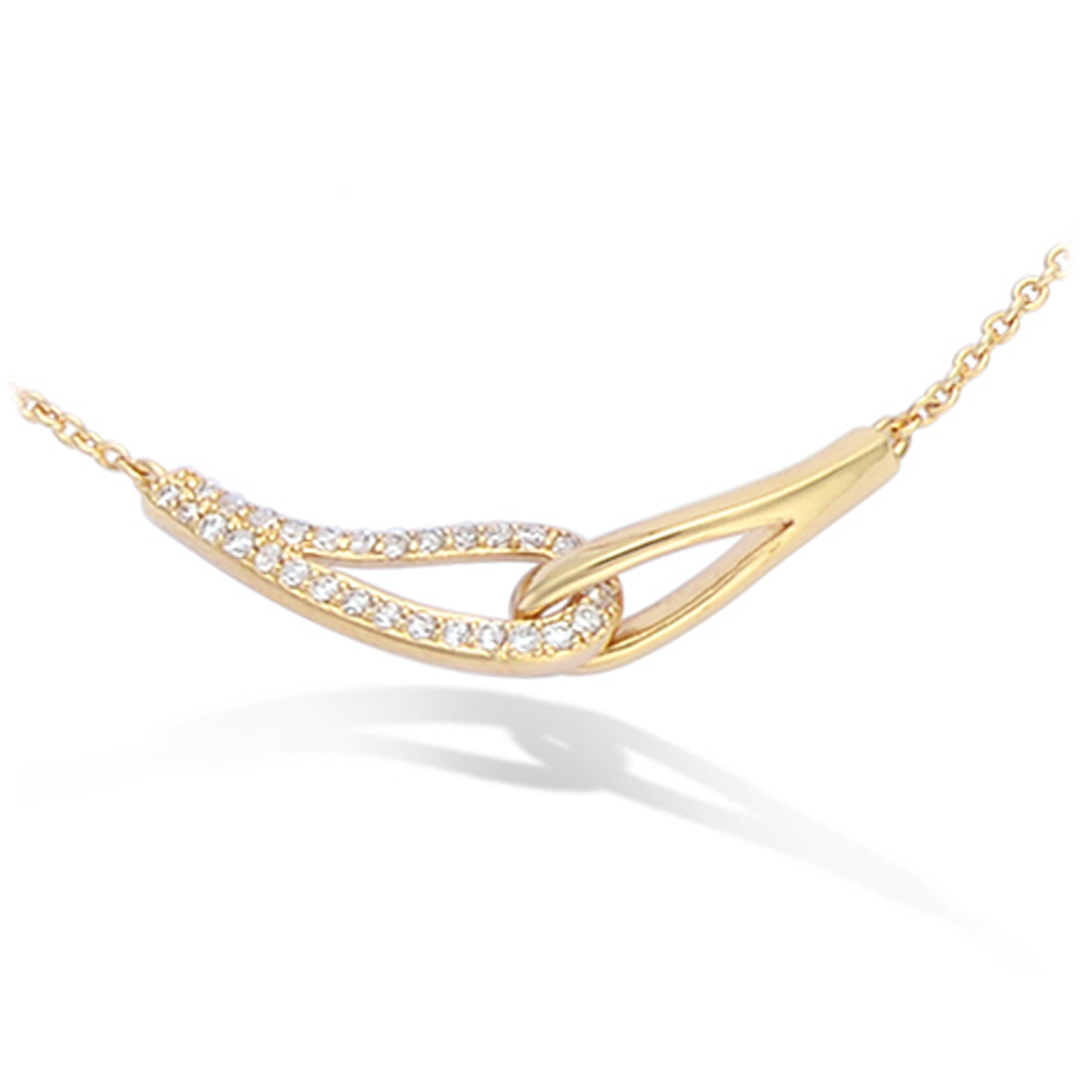 Collier Plaqué-Or \'Sissi\' blanc doré - 30x6 mm - [L1847]