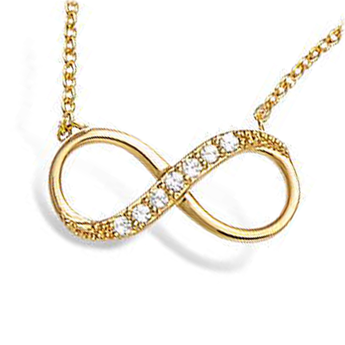 Collier Plaqué-Or \'Infini\' blanc doré - 18x9 mm - [K6624]