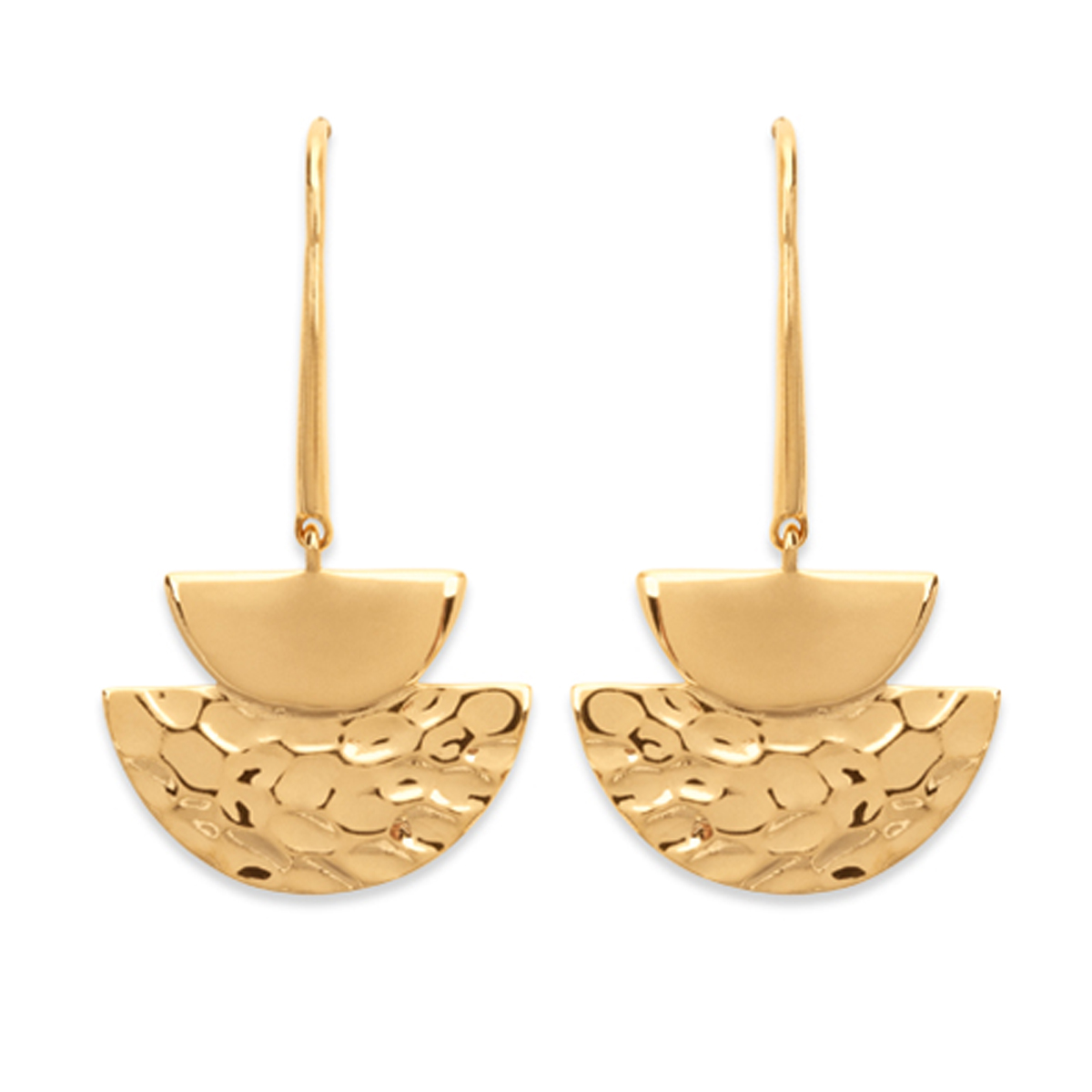 Boucles Plaqué Or \'Cléopatra\' doré - 20x15 mm - [Q1061]