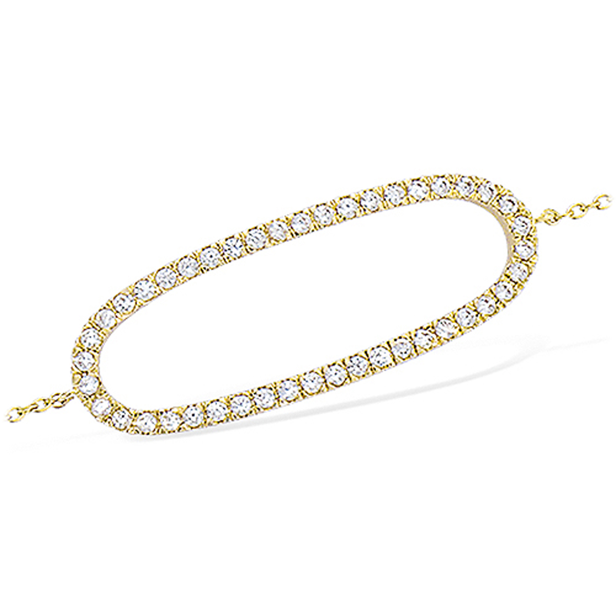 Bracelet Plaqué or \'Sissi\' blanc doré - 34x12 mm - [L7077]