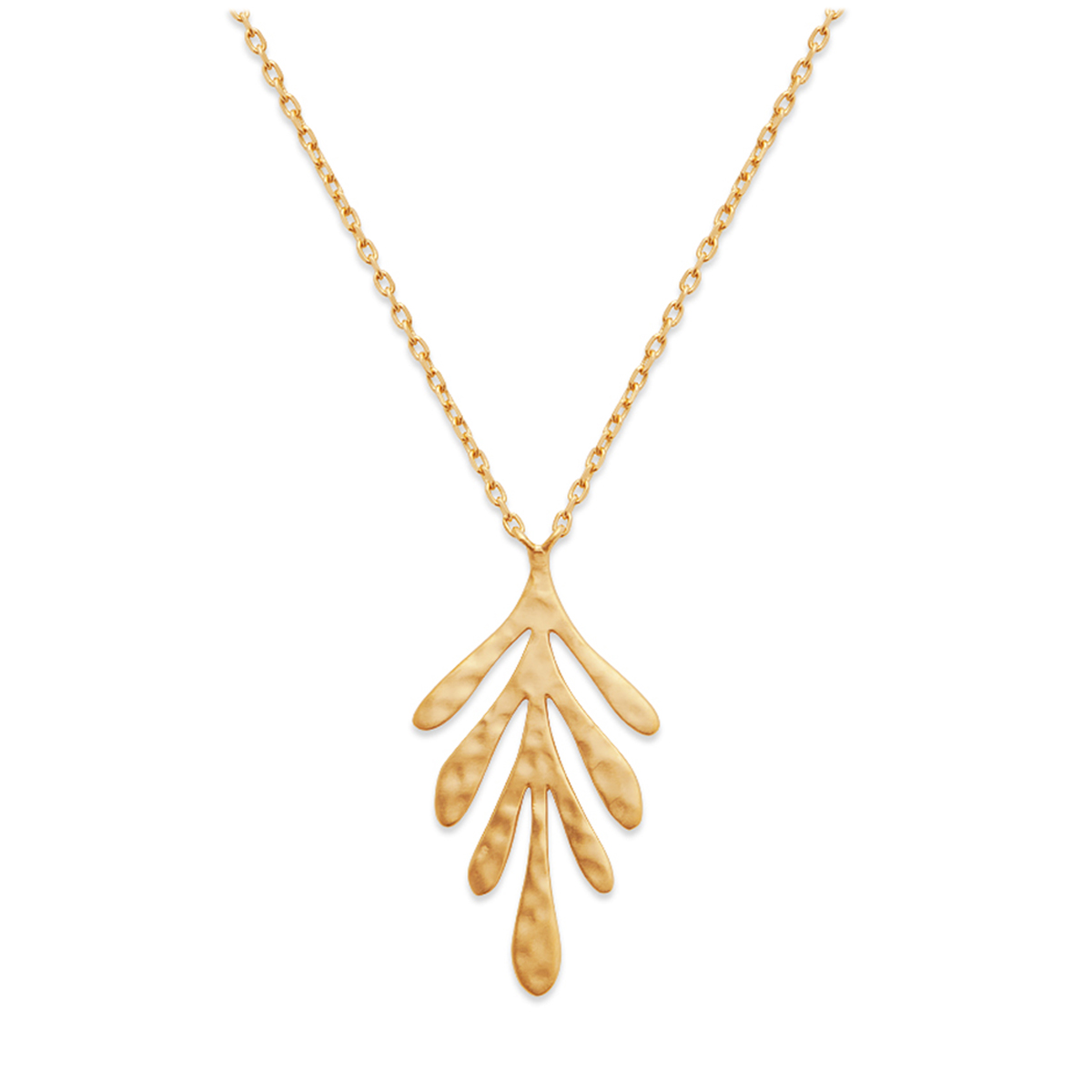 Collier Plaqué Or \'Cléopatra\' doré (martelé) - 30x15 mm (feuille) - [Q4151]