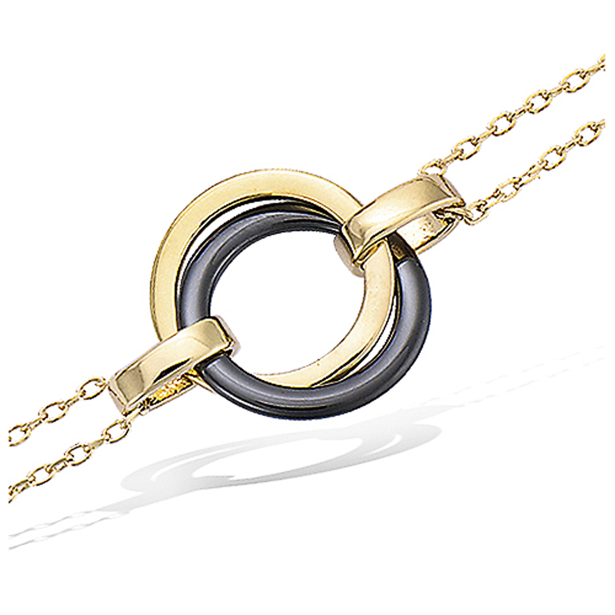 Bracelet Plaqué Or \'Chorégraphie\' noir doré - 20 mm - [L7081]
