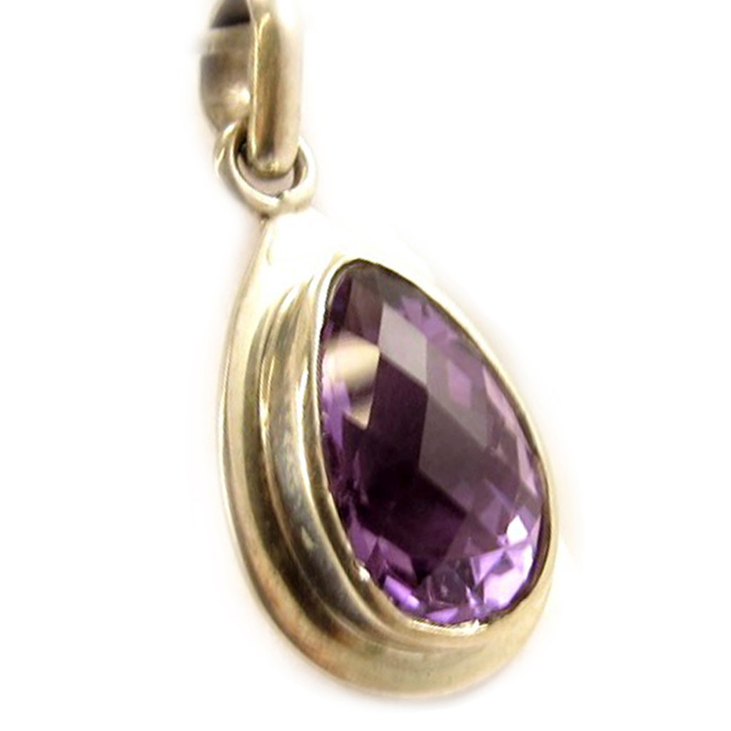 Pendentif Argent \'Sissi\' violet/ Améthyste  - [D5141]