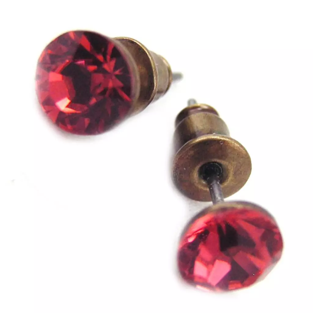 les trésors de lily Boucles 'Oeil de Cristal' Pèche 6 mm [F2347]