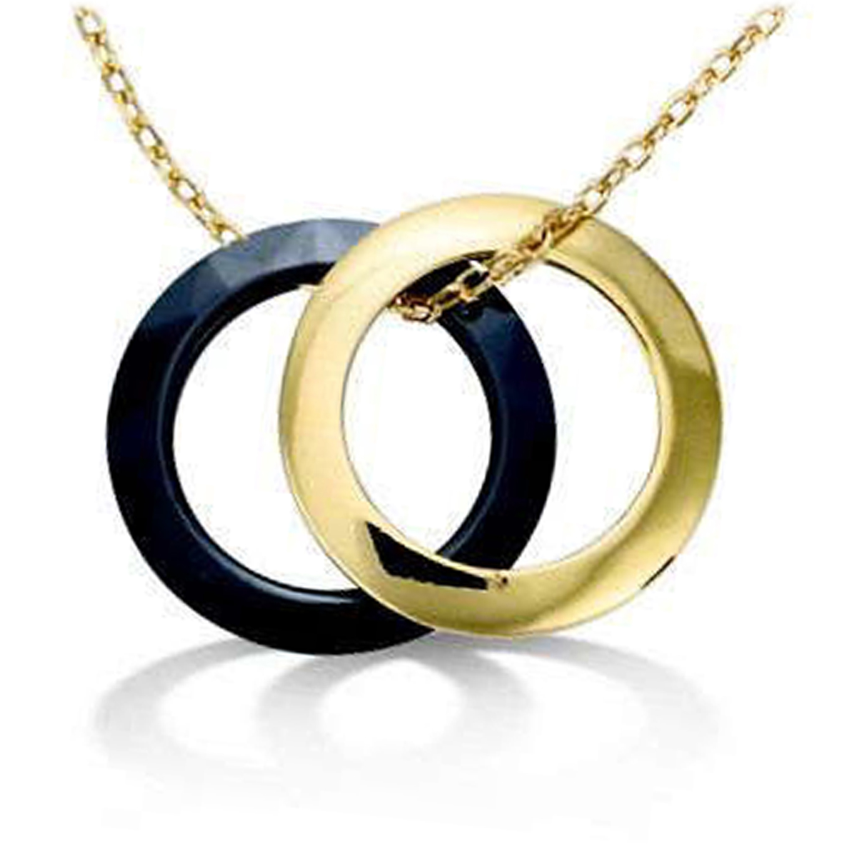 Collier Plaqué-Or \'Chorégraphie\' noir doré (céramique) - 2 cm - [L7085]