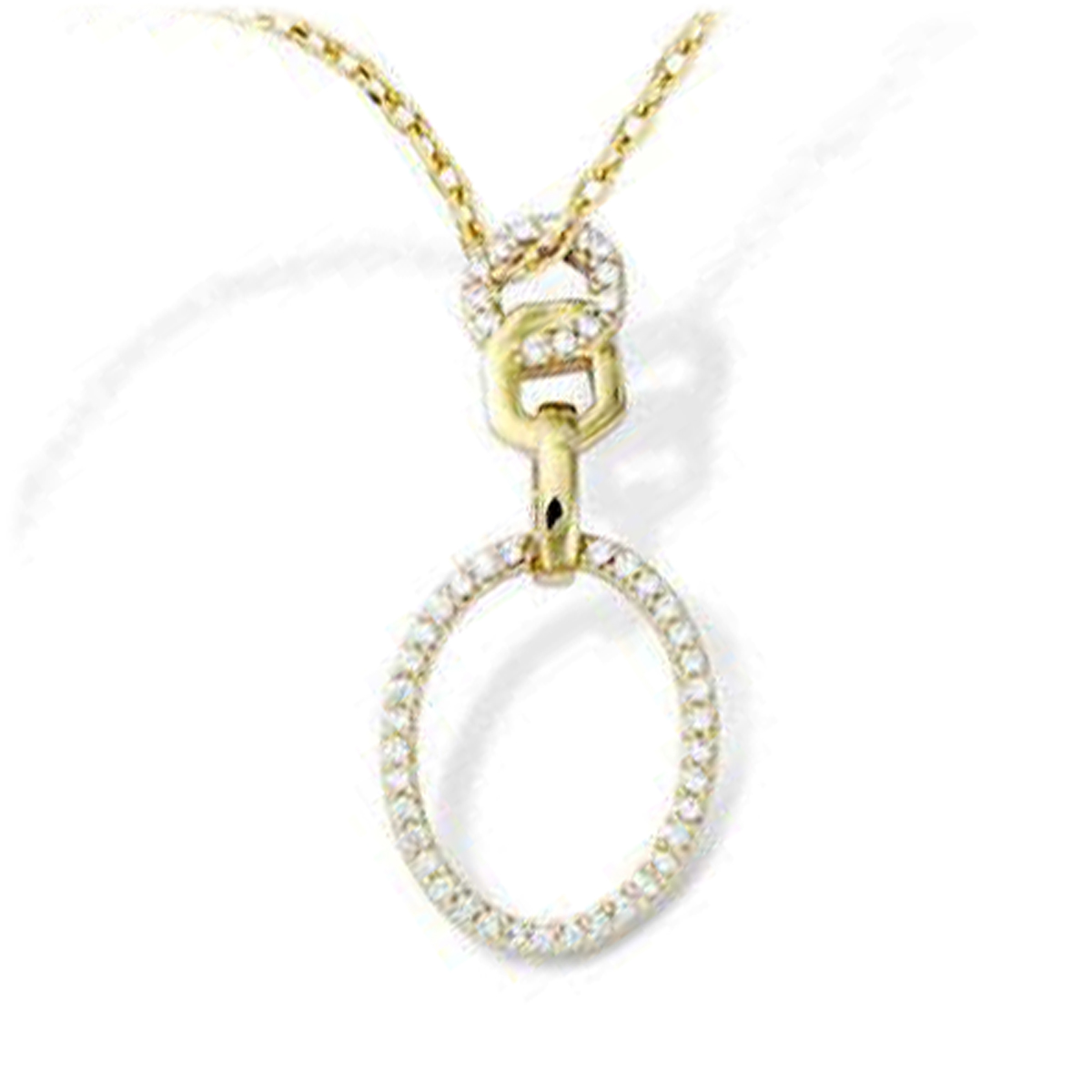Collier Plaqué-Or \'Sissi\' blanc doré - 28x13 mm - [L7091]