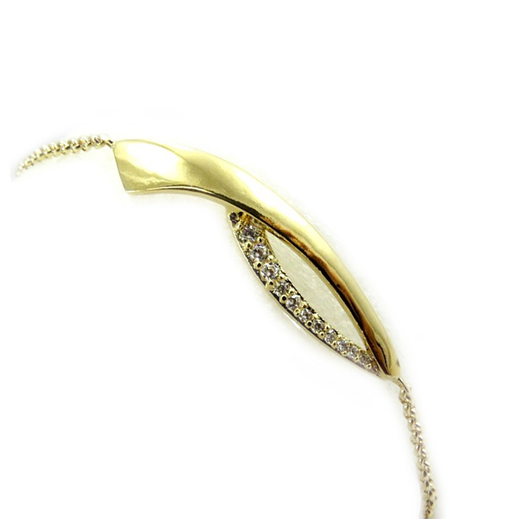 Bracelet Plaqué or \'Sissi\' blanc doré - [L7094]