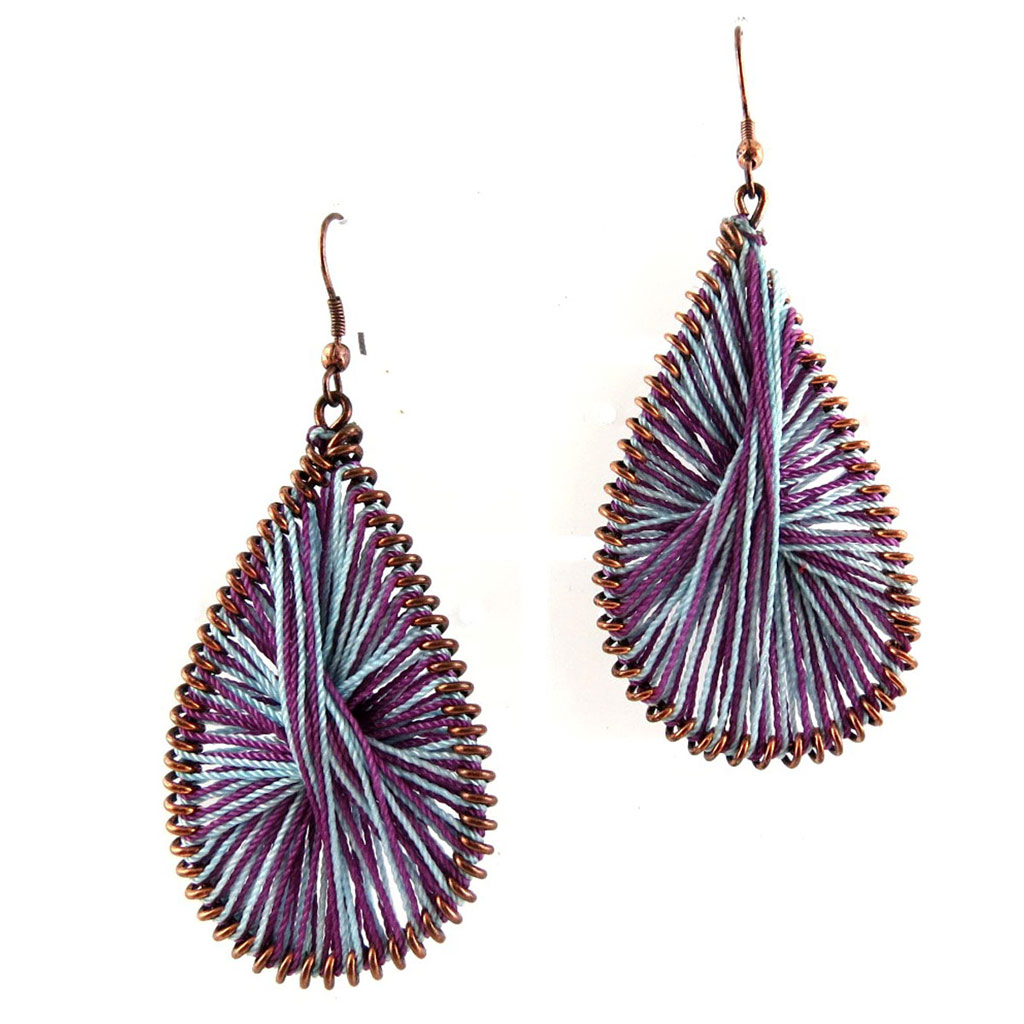 Boucles \'Paons\' violet/ Violet  - [B8365]