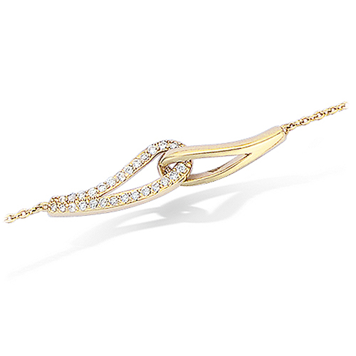 Bracelet Plaqué or \'Sissi\' blanc doré - 30x6 mm - [L2007]