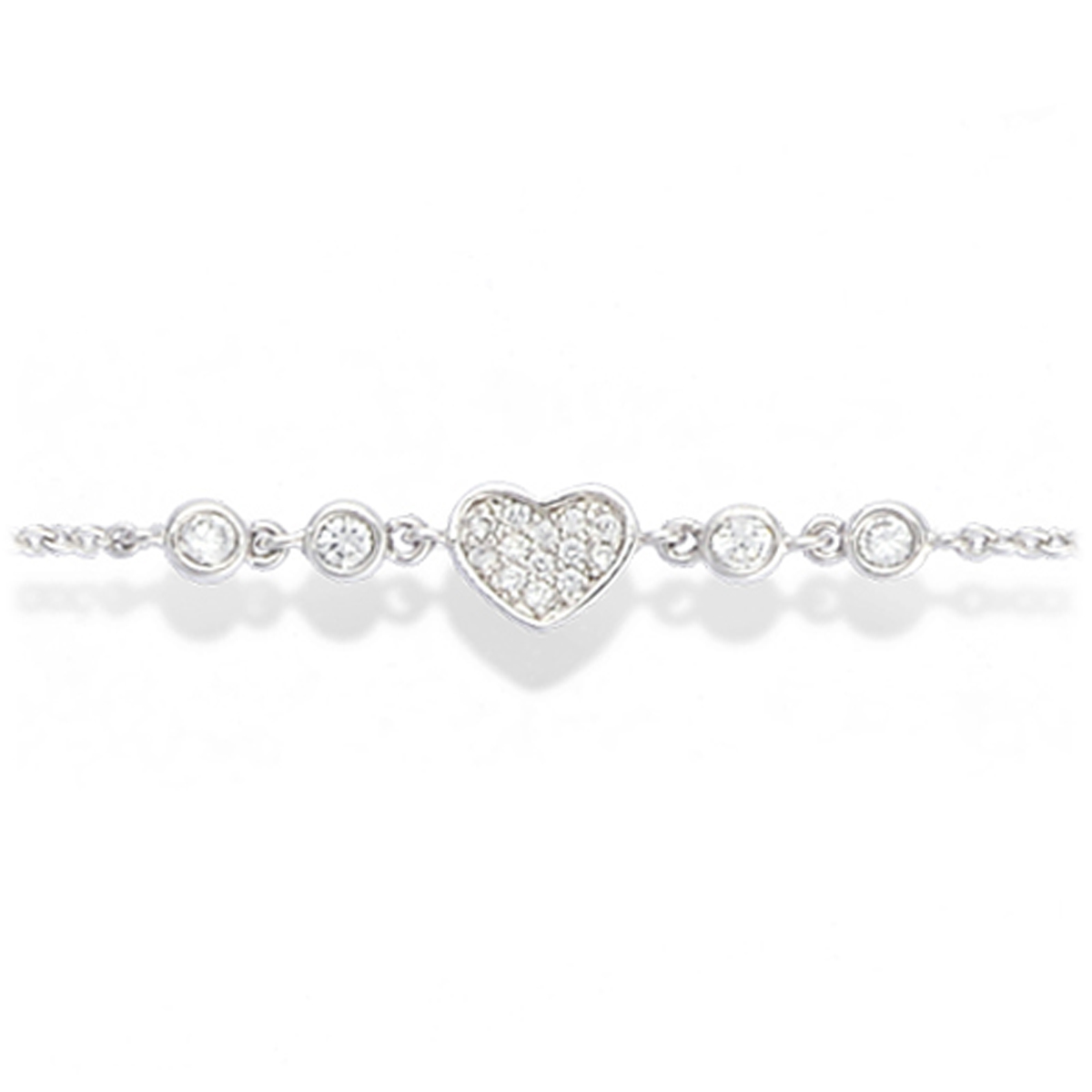 Bracelet argent \'Love\' blanc argenté (rhodié) - 5 mm - [L2012]