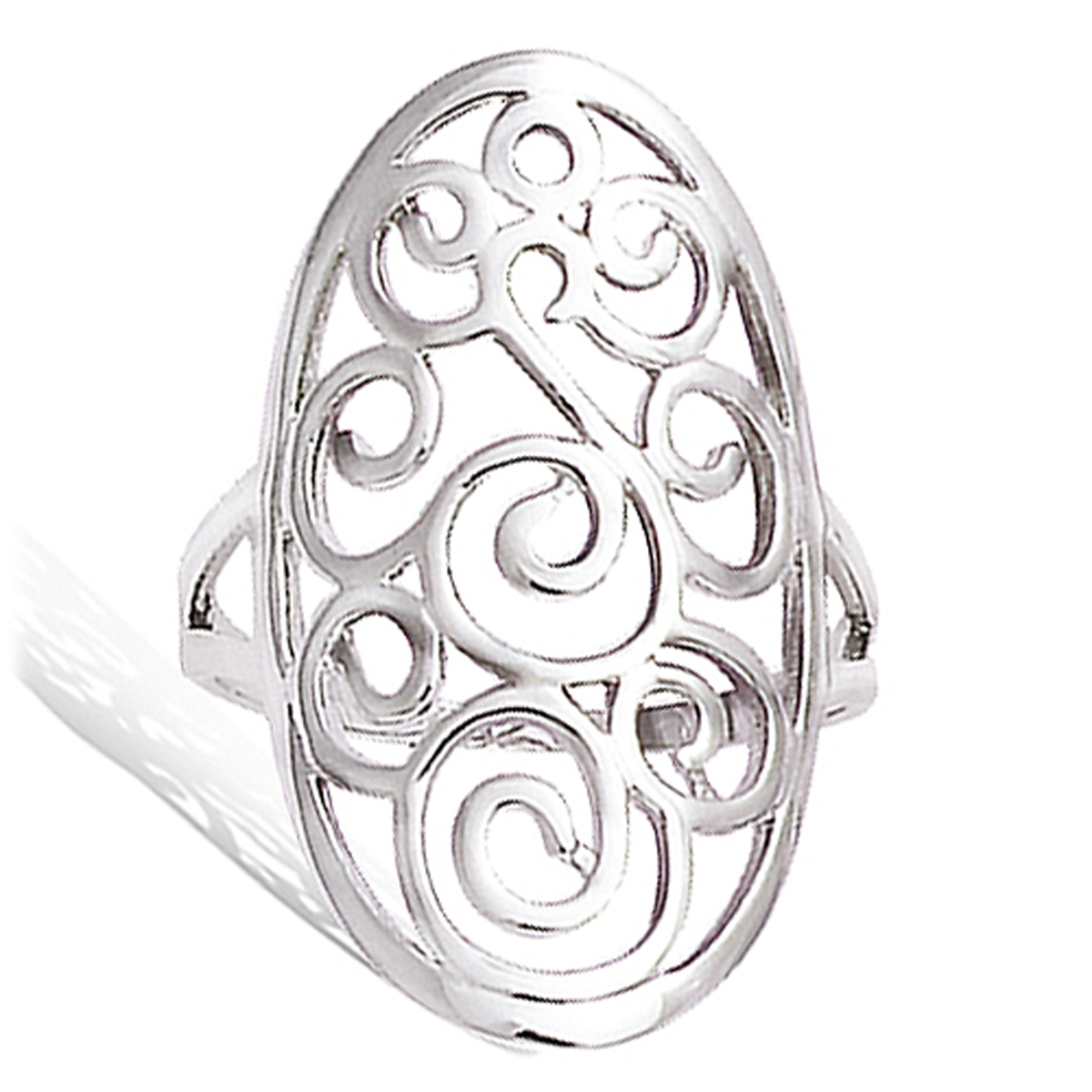 Bague Argent \'Carmen\' argenté (rhodié) - 30x15 mm - [L7152]
