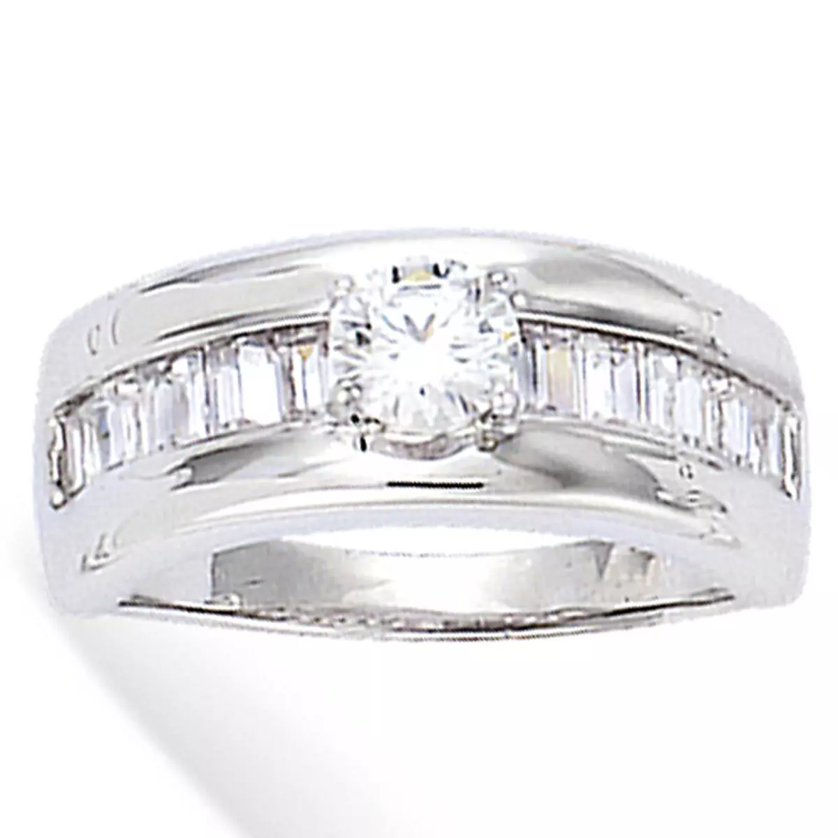 les trésors de lily Bague Argent 'Sissi' blanc argenté (rhodié) 5 mm [L7161]