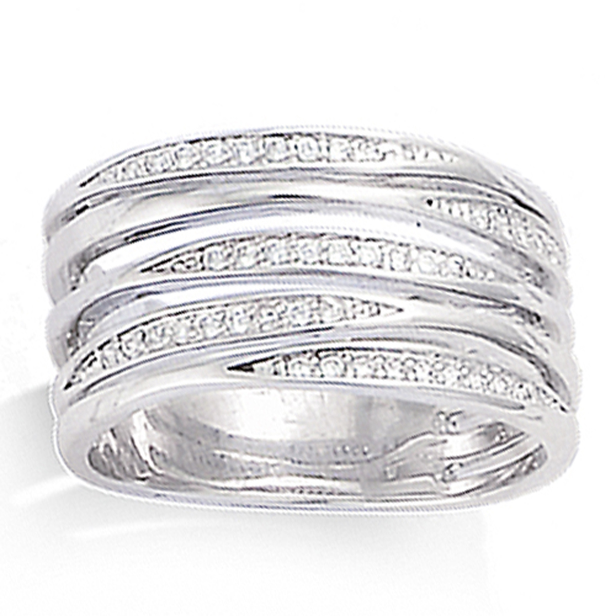 Bague Argent \'Sissi\' blanc argenté (rhodié) - 12 mm - [L7182]