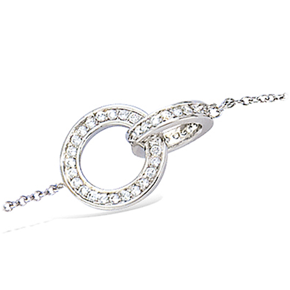 Bracelet Argent \'Sissi\' blanc argenté (rhodié) - 18x12 mm - [L7189]