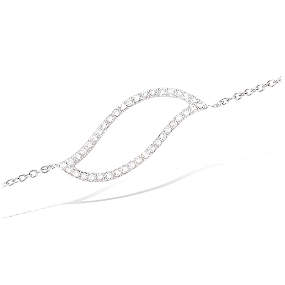 Bracelet Argent \'Sissi\' blanc argenté (rhodié) - 20x10 mm - [L7190]