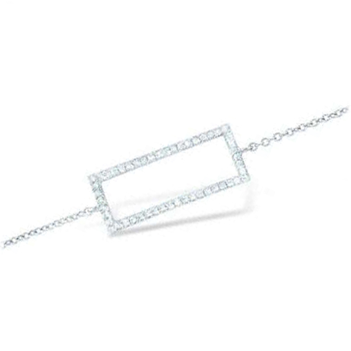Bracelet Argent \'Sissi\' blanc argenté (rhodié) - 20x9 mm - [L7197]
