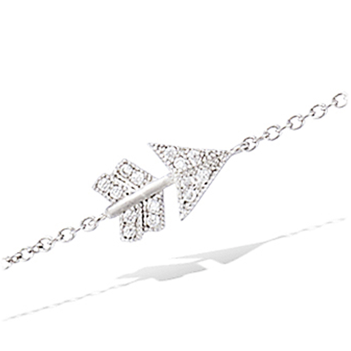 Bracelet Argent \'Flèche de Cupidon\' blanc argenté (rhodié) - 10x5 mm - [L7205]