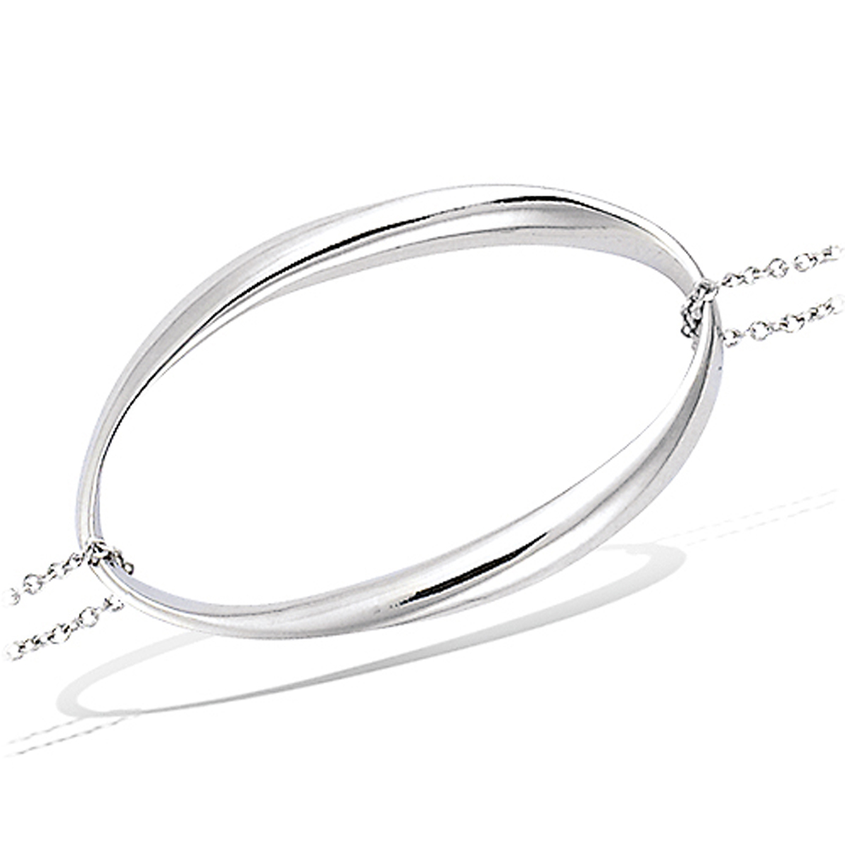 Bracelet Argent \'Chorégraphie\' argenté (rhodié) - 38x25 mm - [L7227]