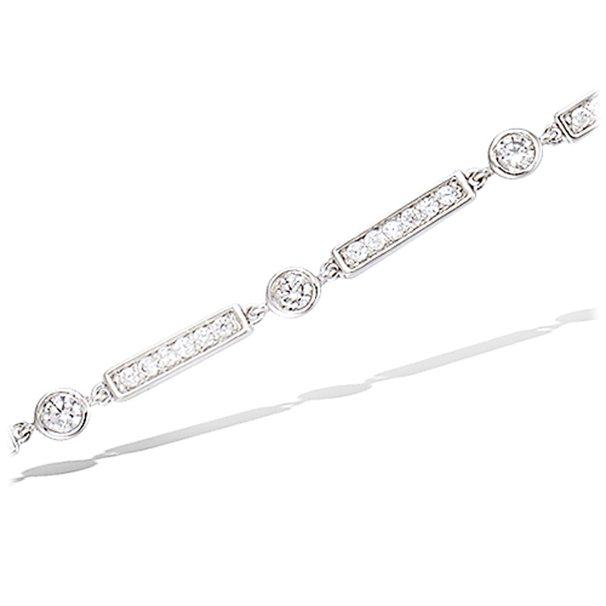 Bracelet Argent \'Sissi\' blanc argenté (rhodié) - 3 mm - [L7229]