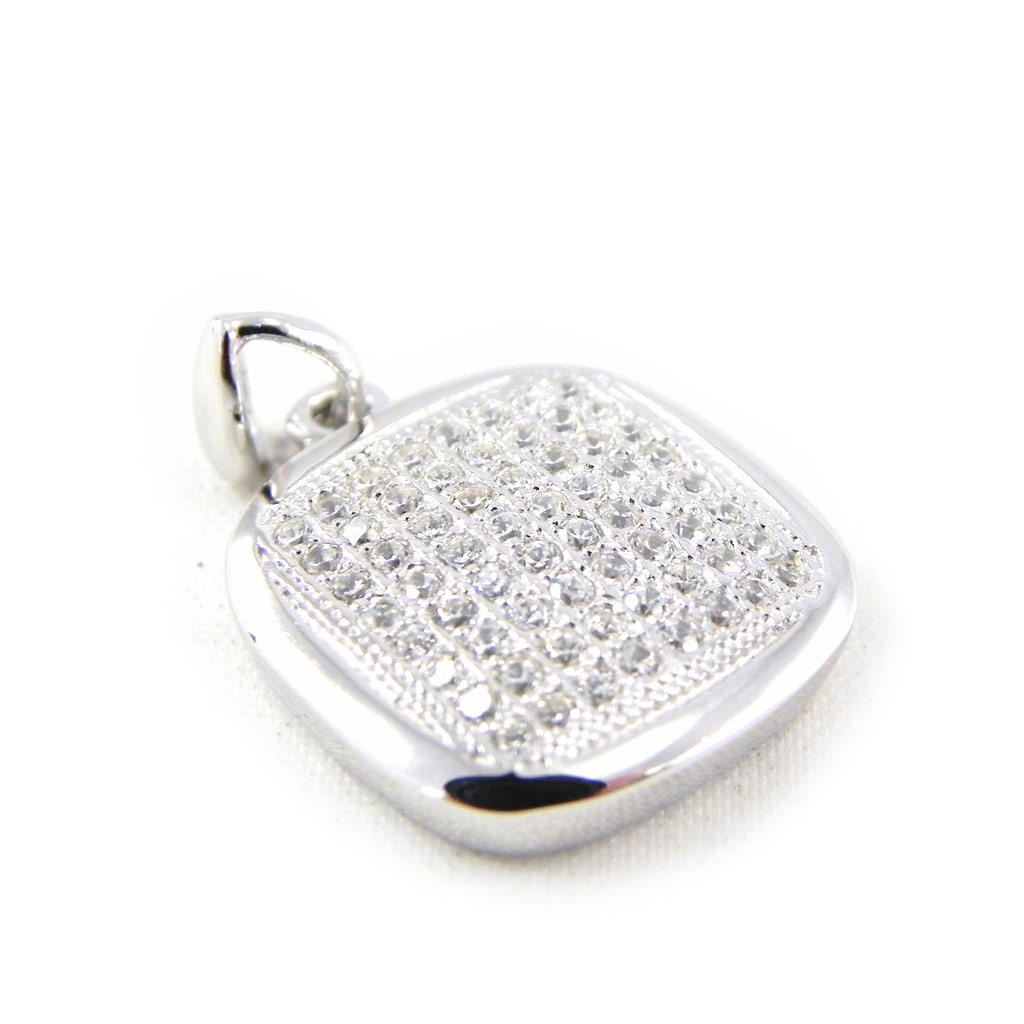 Pendentif Argent \'Déesse\' Blanc argenté (rhodié) - 15x15 mm - [H5532]