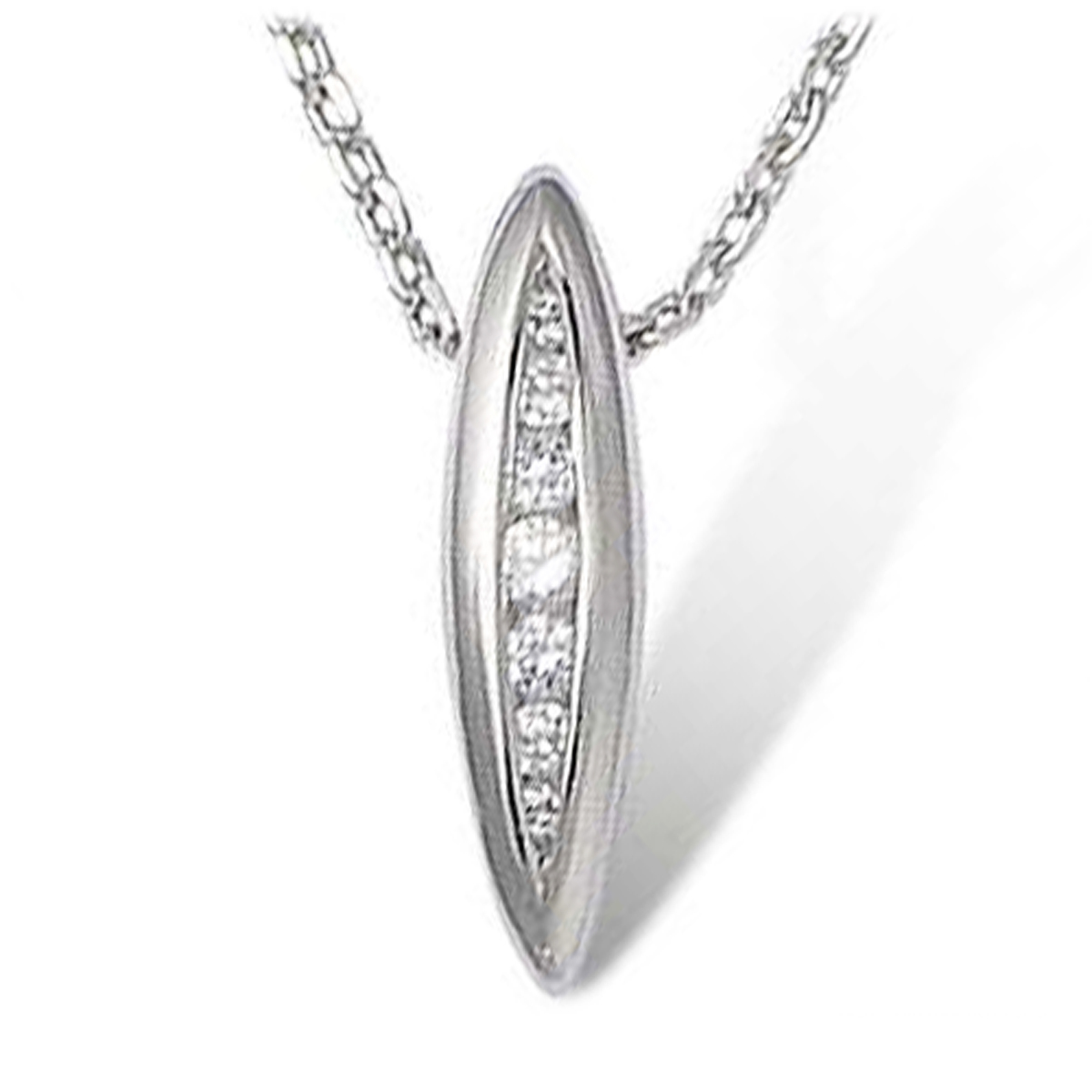 Pendentif Argent \'Câlin\' Blanc argenté (rhodié) - 20x3 mm - [K7166]