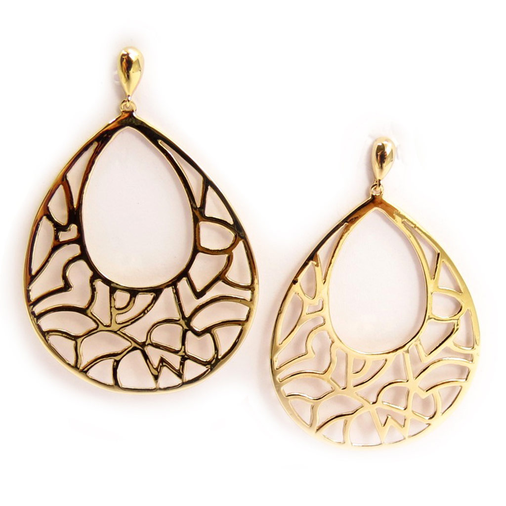 Boucles Plaqué Or \'Carmen\' doré - 48x30 mm - [K7171]