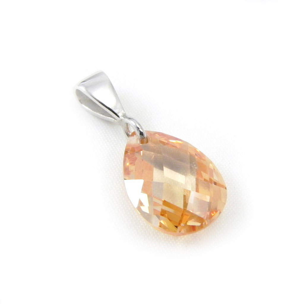 Pendentif Argent \'Linda\' ambre  - [G8830]