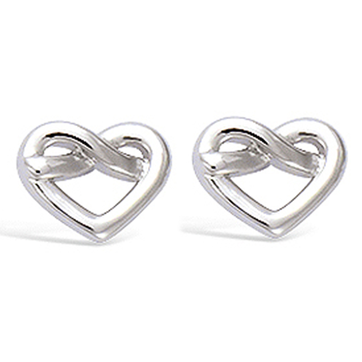 Boucles Argent \'Love\' argenté (rhodié) - 8x8 mm - [N6881]