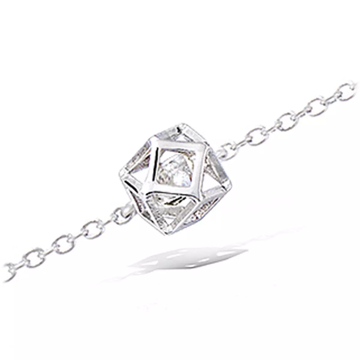 les trésors de lily Bracelet Argent 'Alchimie' blanc argenté (rhodié) 7x7 mm [Q1081]