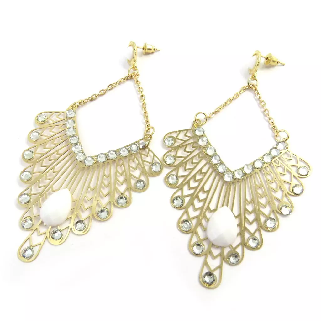 les trésors de lily Boucles 'Carmen' blanc doré [M7810]