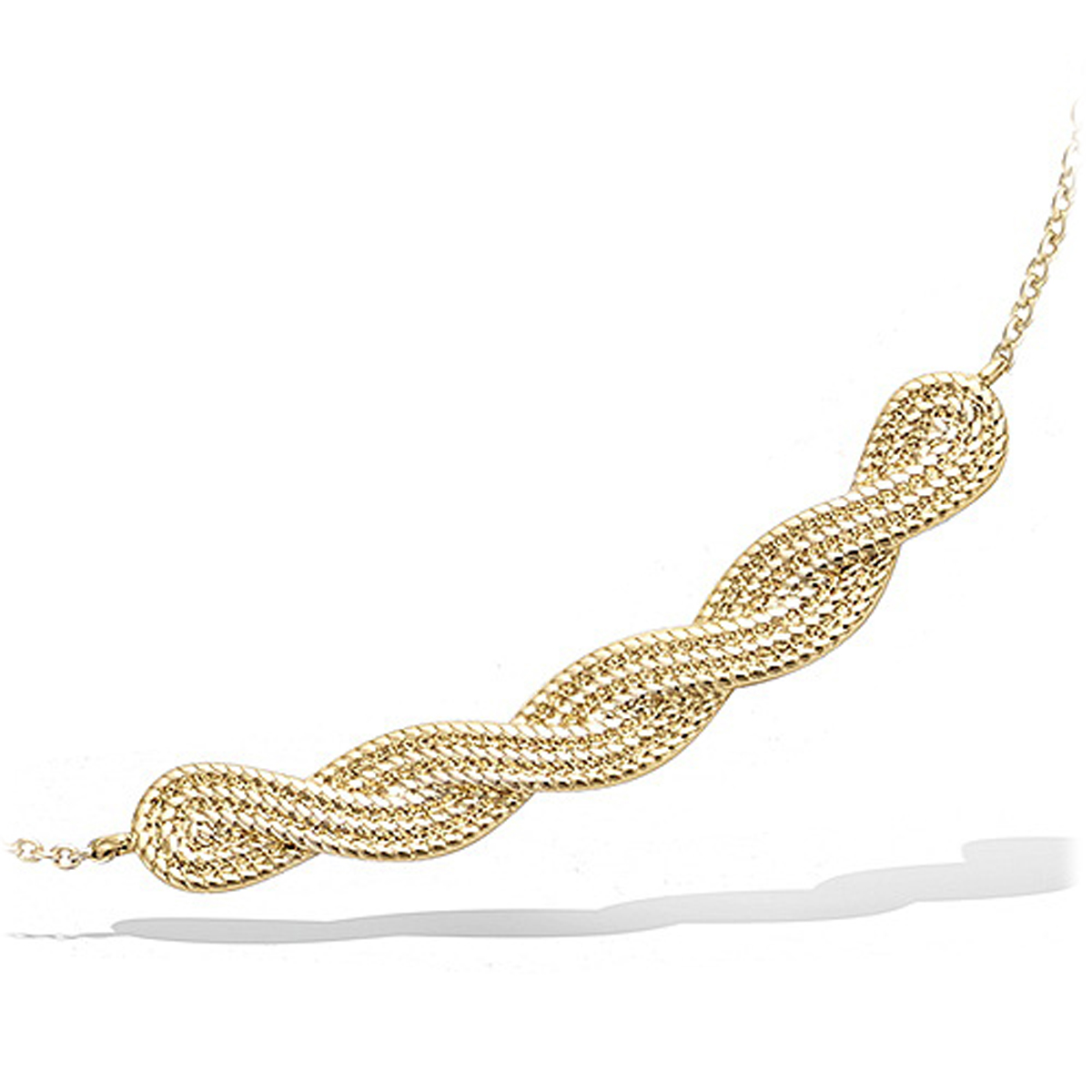 Collier Plaqué-Or \'Chorégraphie\' doré (tresses) - 45x6 mm - [Q1084]