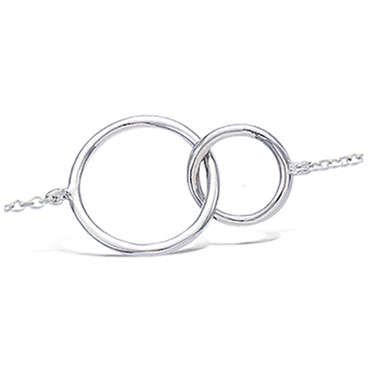 Bracelet Argent \'Chorégraphie\' argenté (rhodié) - 20x13 mm (cercles) - [J3549]
