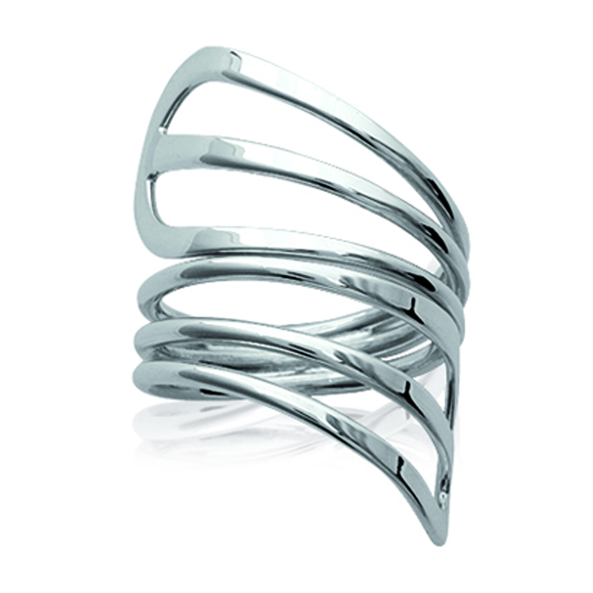 Bague Argent \'Chorégraphie\' argenté - 30 mm - [K7224]