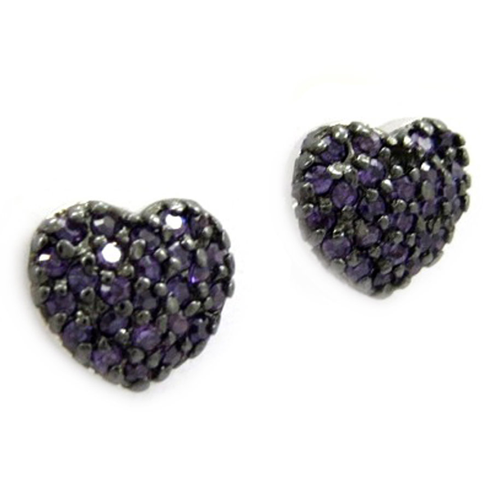 Boucles Argent \'Romy\' violet - [G9012]
