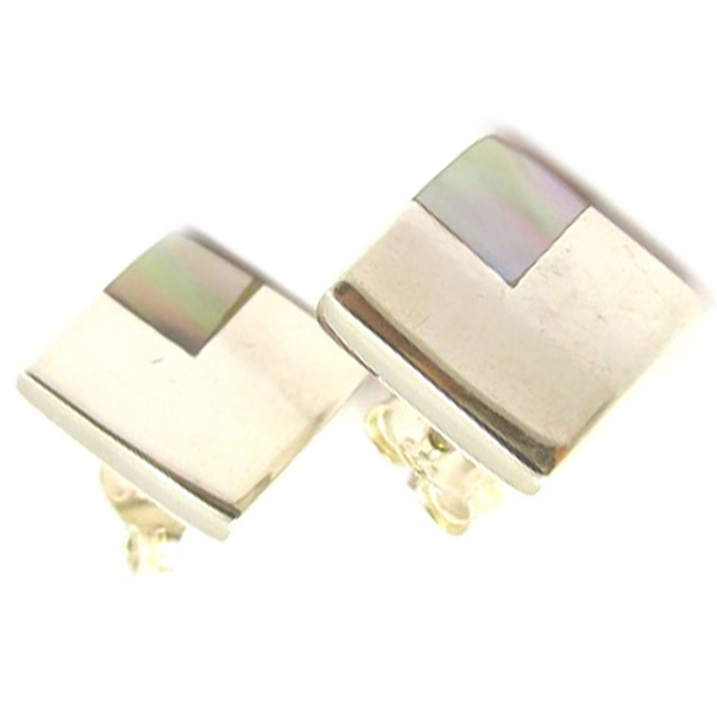 Boucles Argent \'Eva\' nacre - [G9023]