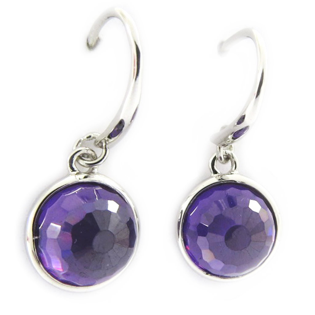 Boucles Argent \'Linda\' améthyste - [G9031]