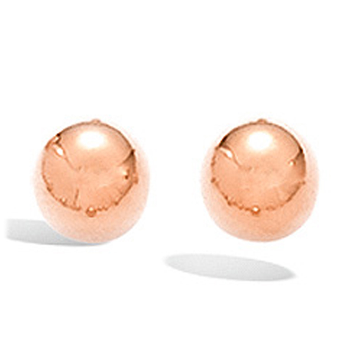 Boucles Plaqué Or \'Billes\' rose gold - 6 mm - [R2578]