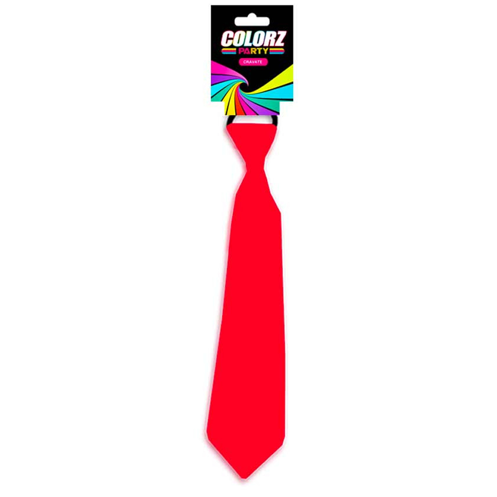 Cravate festive \'Coloriage\' rouge satiné - 365x8 cm - [R2623]