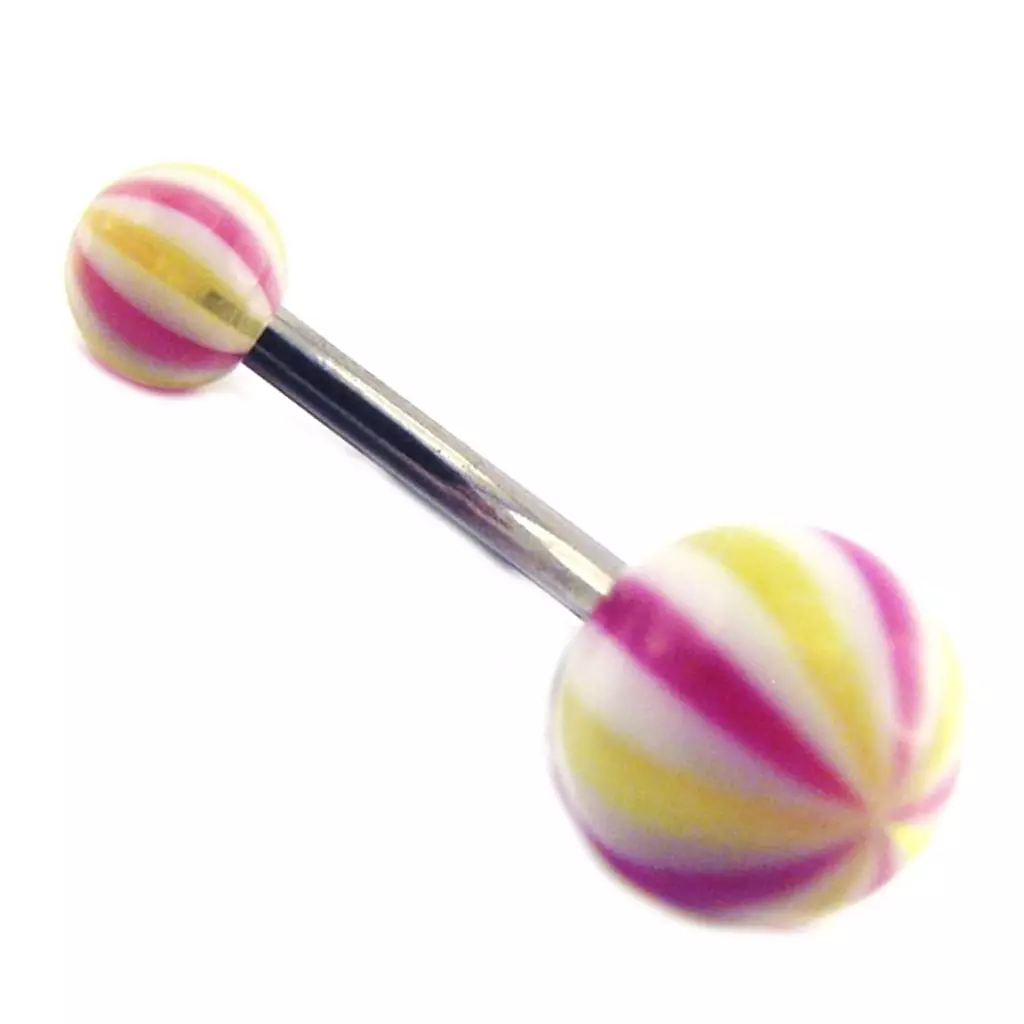 les trésors de lily Body Piercing Boule 'Tecno' Jaune Rose [E6728]