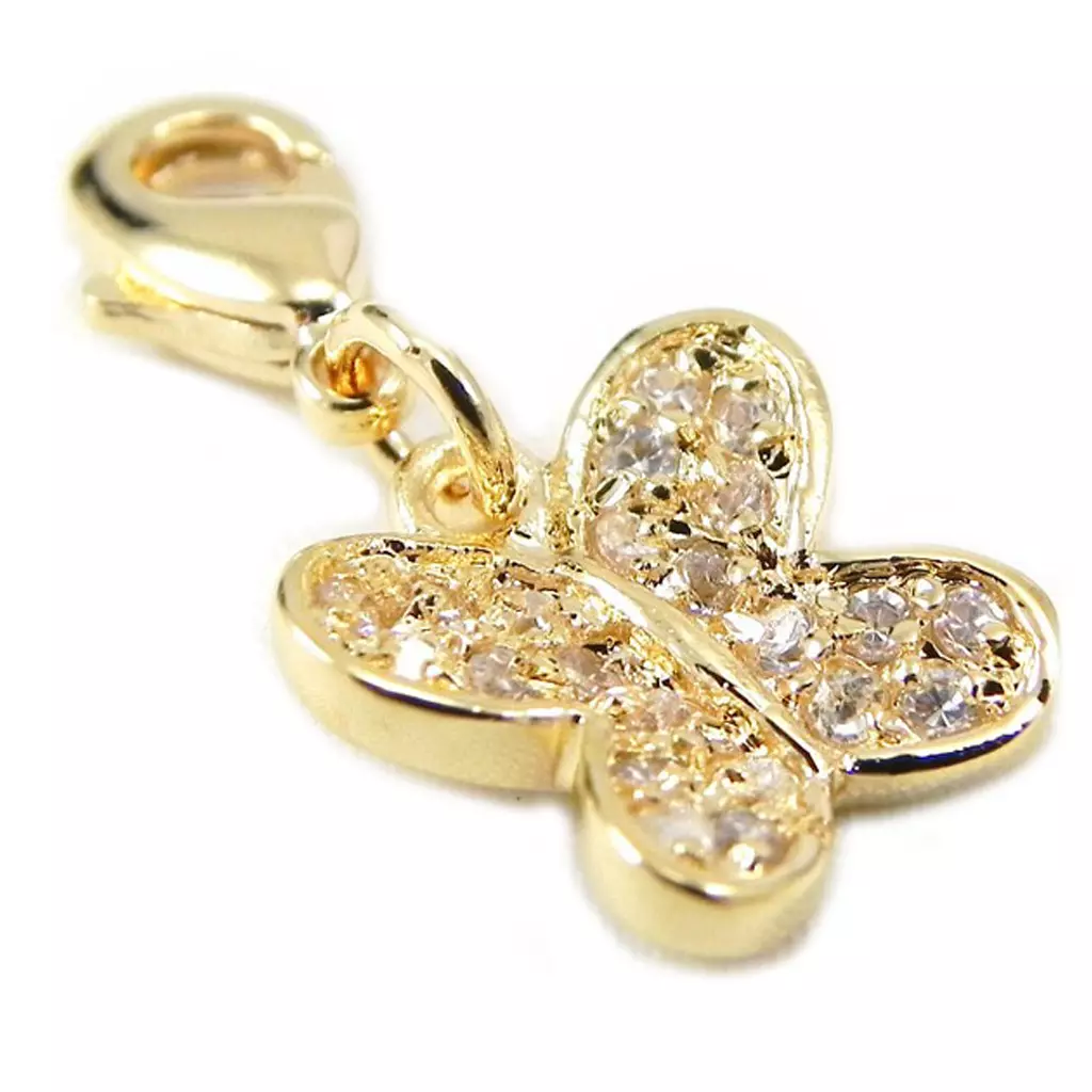 les trésors de lily Pendentif Charm 'Papillon' Plaqué Or [G9315]
