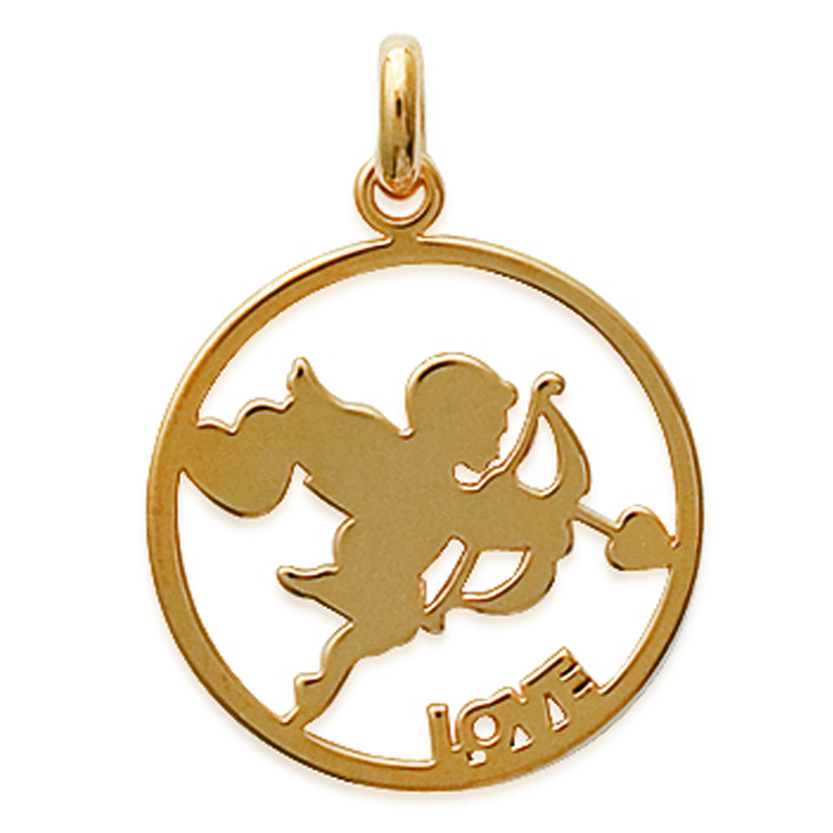 Pendentif Plaqué Or \'Amoureuse\' doré - 20 mm (cupidon) - [E7029]