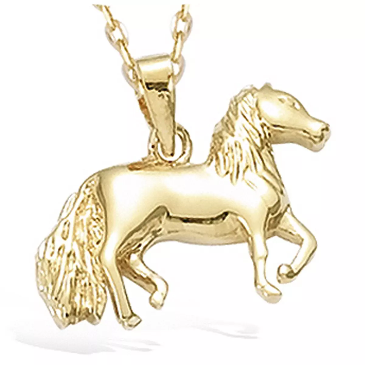 les trésors de lily Pendentif plaqué or 'Cheval' doré 20x20 mm [N9177]