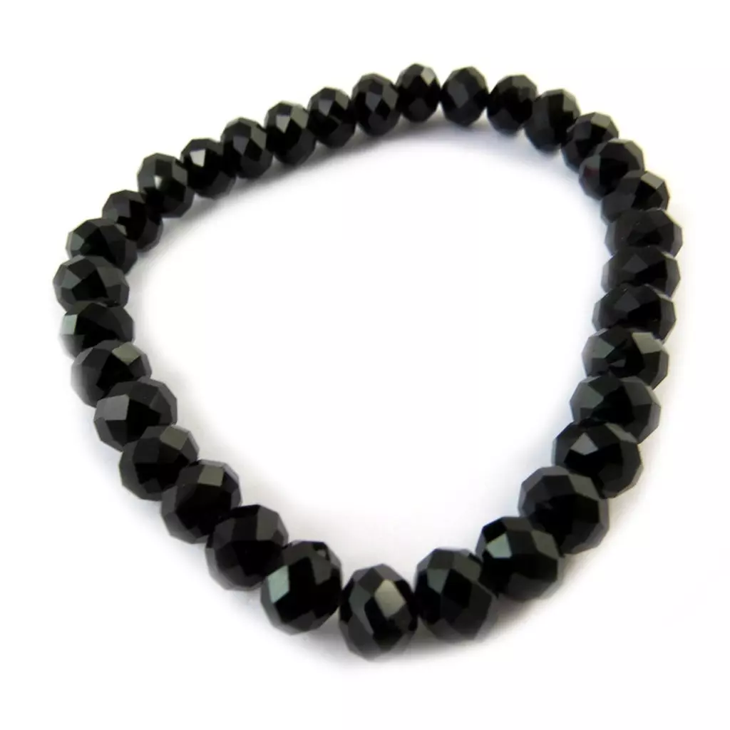 les trésors de lily Bracelet Créateur 'Sissi' noir 8 mm [N9205]