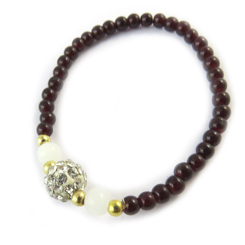 Bracelet \'Sissi\' ivoire marron - [N9219]