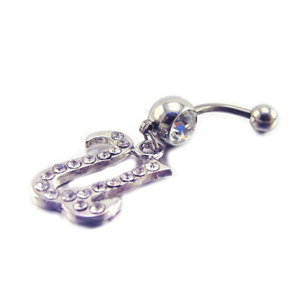 Body Piercing \'Lettre U\' Blanc - [E7814]